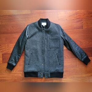 Current/Elliott Black and Gray Bomber Jacket